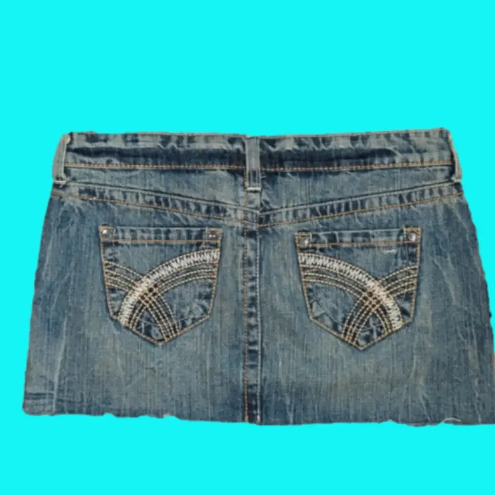 Decree Mini Skirt Pre owned Size 5 Medium Denim Blue Jean Hipster 70s Skirts